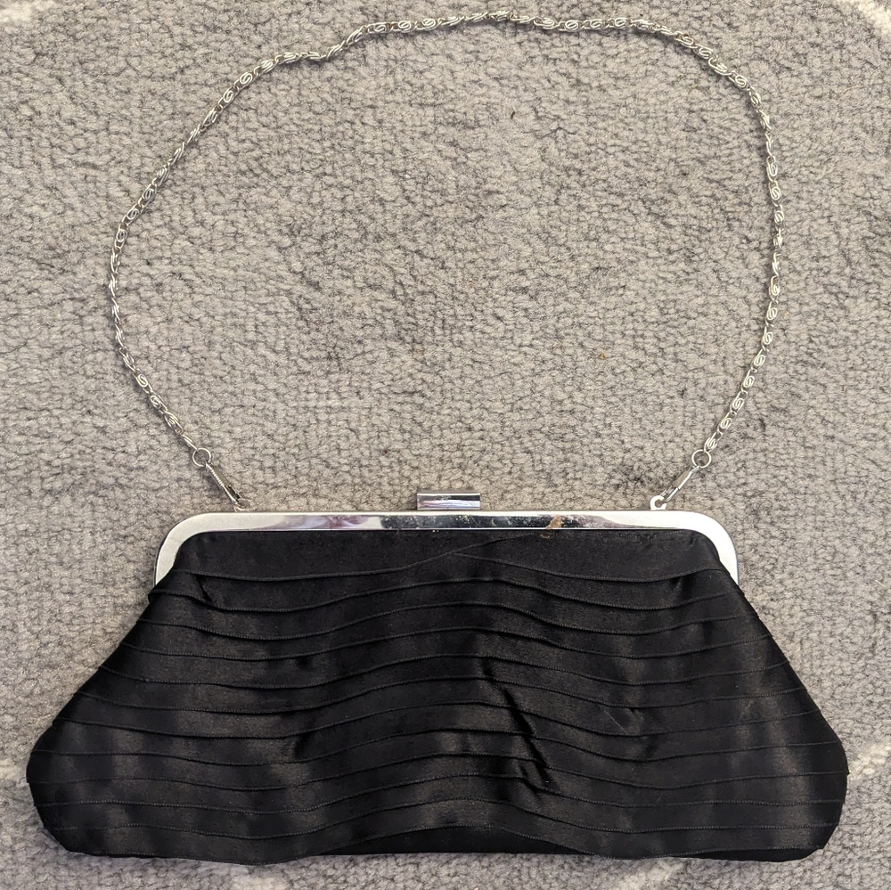 Satin Black Clutch